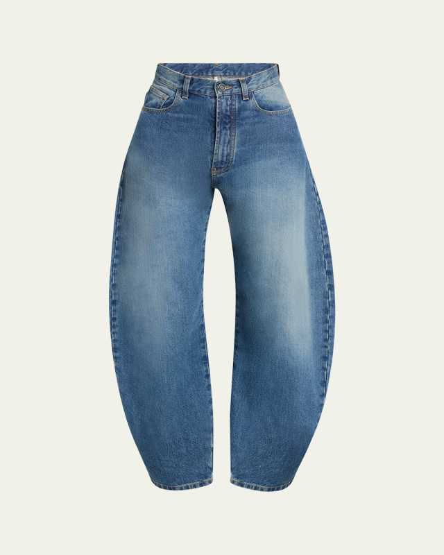 Mid-Rise Wide-Leg Barrel Jeans